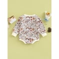 thumbnail image 4 of Franhais Baby Romper, Flower Print Crew Neck Long Sleeve Bodysuit Spring Outfit for Girls, 4 of 8
