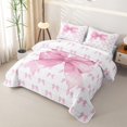 thumbnail image 3 of Homewish Cute Bowknot Twin Quilt Set For Girls,Pink Ribbon Twin Coverlet Set,2 Pieces, 3 of 7