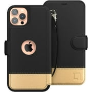 LUPA iPhone 11 Pro Max Wallet Case -Slim iPhone 11 Pro Max Flip Case with Credit Card Holder - for Women & Men - Faux Leather i Phone 11 Pro Max Purse Cases  Golden Dusk [Includes Wristlet]