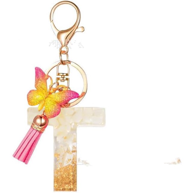 Letter Keychain,26 Letters A-Z Decorative Letter Keychain,Name Keychain for Women Girls Men Teenager Gift