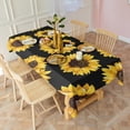 thumbnail image 3 of Black Sunflower Pattern Rectangle Tablecloth 60"x102",Waterproof Polyester Rectangle Table Cloth, Wipeable Spillproof Polyester Tablecloth for Dining, Camping, Indoor and Outdoor, 3 of 6