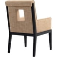 thumbnail image 3 of Bowery Hill Contemporary Cognac Linen Textured Fabric Dining Arm Chair, 3 of 9