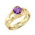thumbnail image 5 of 1 CT Amethyst Ring 14K Yellow Gold Unique Solitaire Designer, 5 of 7