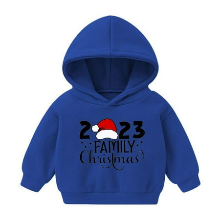 

Lovskoo 2-7 Years Baby Clothes Christmas Toddler Baby Boy s Girl s Hoodie Children s Casual Print Fleece Lined Sweatshirt for The Baby Gift Blue