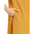 thumbnail image 5 of eloria Women's Fashion Solid Front Dori Tie-Up Neck Design Kurti, Fabric : Cotton, Color : Mustard, Size : Medium, 5 of 8