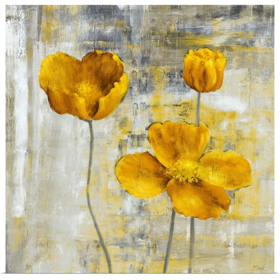 Great BIG Canvas | Rolled Carol Black Poster Print entitled Yellow Flowers II