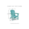 thumbnail image 4 of Signature Design by Ashley Contemporary Sundown Treasure Adirondack Chair  Turquoise, 4 of 9