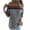 Gray plus size off shoulder top a1, variant on Women's Plus Size Off Shoulder Short Sleeve Tops Boho Casual T-Shirts Embroidered Blouses Summer Vacation Fashion Clothes, Blue 3XL