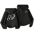 thumbnail image 2 of UQJfacai Girls Heart Graphic Oversized Hoodies Valentines Long Sleeve Hooded Sweatshirts Fall Winter Fleece Pullover Tops 3-13 Years, 2 of 8