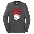 thumbnail image 2 of Wild Bobby, Cute Baseball Mom Ribbon Gift, Mother's Day, Men Long Sleeve Shirt, Heather Black, Medium, 2 of 3