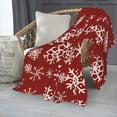 thumbnail image 2 of ZNDUO Vintage Christmas Snowflake Pattern Pattern Thickening Blanket, Fluffy Soft Cozy Flannel Throw Blankets, 50"x40" Inches, 2 of 8