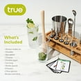 thumbnail image 3 of True 14-Piece Barware Set with Wooden Stand, Home Bar Tools Bartender Gifts, 3 of 8