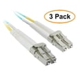 thumbnail image 1 of eDragon 10 Gigabit Aqua OM4 Fiber Optic Cable, LC/LC, Multimode, Duplex, 50/125, 6 Meter (19.6 Foot), 3 Pack, 1 of 2