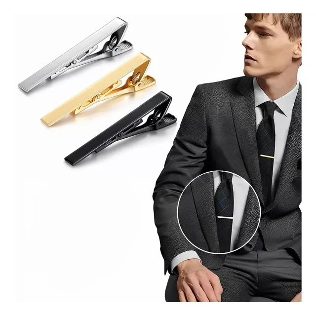Pisacorbatas Clip De Corbata Paquete 3 Elegante Metálico