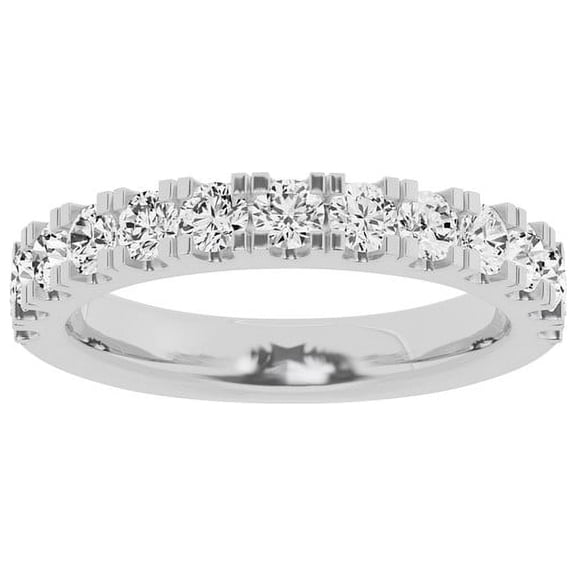 Unique Moments Lab Grown 1 Carat Round-Cut Diamond Wedding Band in 14K White Gold