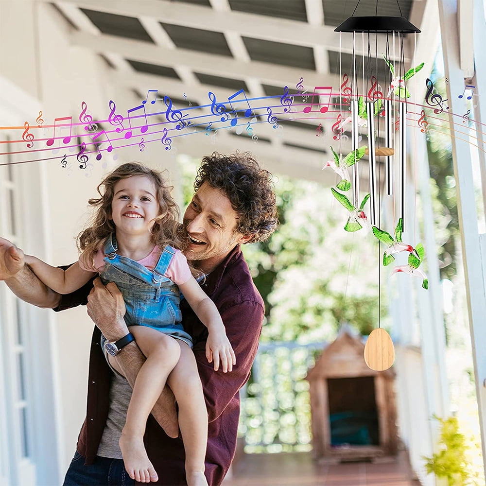 Wind Chimes, Hummingbird Solar Wind Chime Lights, Waterproof for Outside, Patio, Garden
