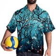 thumbnail image 4 of Tree Men's Short Sleeve Button Down Casual Poplin Shirts for Summer Beach, Printed Design - Unisex, 4 of 6