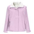 thumbnail image 4 of WRKEKC Windbreaker Jackets for Women Solid Color Hooded Long Sleeve Zip Up Waterproof Windproof Hiking Jacket with Pockets, 4 of 9