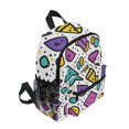 thumbnail image 2 of FORMRS School Backpack with Front Zippered Pocket 12" Student Travel Daypack, Purple Retro Pattern, 2 of 6