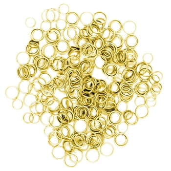 DIY Metal 4mm, 6mm, and 8mm Split Rings Set, 240 Piece, Gold Finish