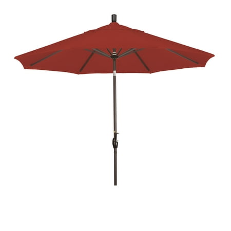 Tuscan Bronze Reflector - 9' Pacific Trail Series Patio Umbrella With Bronze Aluminum Pole Aluminum Ribs Push Button Tilt Crank Lift With Pacifica Tuscan Fabric