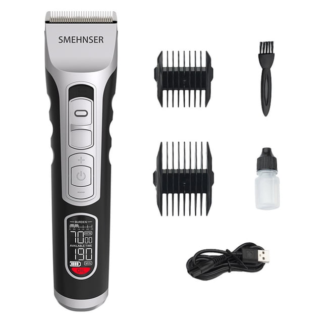 Soidarity Cortadora de pelo eléctrica con cuchilla de cerámica, recortadora de barba, máquina de peluquería, afeitadora recargable, Cuidado del cabello Negro
