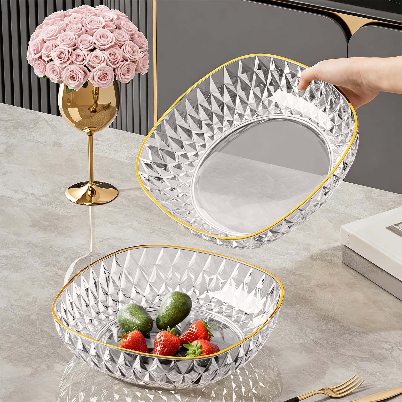 Rewenti Vegetable Tray Plastic Vegetable Salad Basket Vegetable Bowl Snack Salad Kitchen Tool Suitable For All Kinds Of Vegetable Drainable