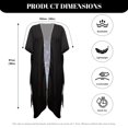 thumbnail image 6 of HELLHERO Butterflies Night Sky Long Kimono Swimsuit Cover Up Breathable High Quality Fabrics Quick Dry Bathing Suit Cover Up, 6 of 6