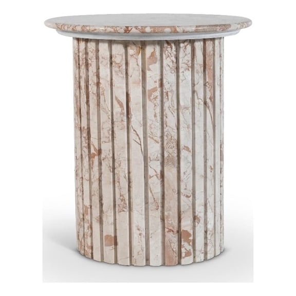 Meridian Furniture Genoa Cream Marble End Table