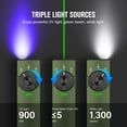 thumbnail image 2 of Linterna EDC recargable OLIGHT Arkfeld Pro con haz verde, luz UV y LED blanco, linternas planas portátiles de 1300 lúmenes, luces de bolsillo con triple fuente de luz para emergencias (OD Green CW), 2 of 9