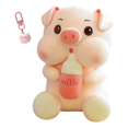 thumbnail image 2 of Almohada De Peluche Con Forma Cerdo De Botella Con Llavero Xtellar blanco, 2 of 4