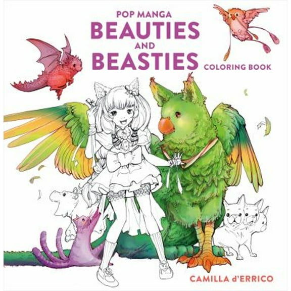 Pre-Owned Pop Manga Beauties and Beasties Coloring Book (Paperback) 9781984862273