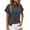 Dark Gray, variant on Women's Fashion Short Sleeve T-Shirt, Round Neck Loose Fit Top with Exposed Twist Detail, Casual Textured Statement Tee for Summer