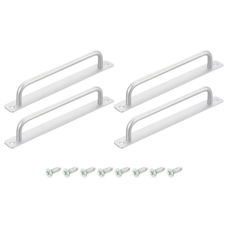 Uxcell 4Pack Barn Door Handles, 224mm / 9 Inch Hole Center Sliding Gate Door Pull Handle for Wardrobe Closet (Silver)