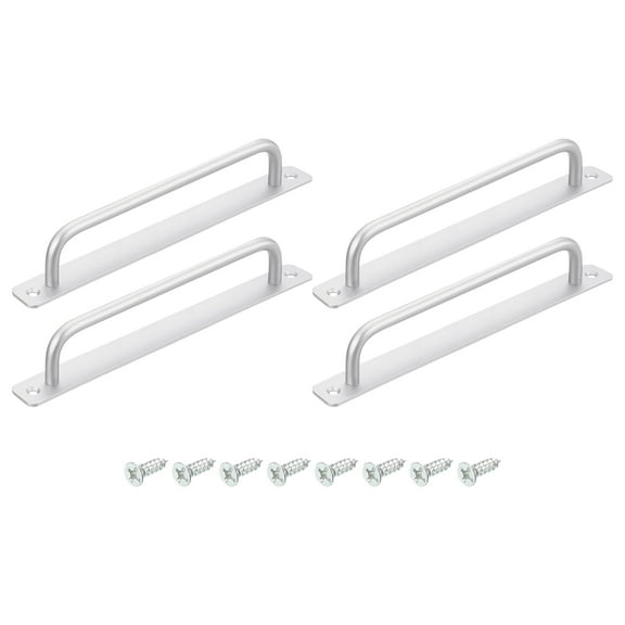 Uxcell 4Pack Barn Door Handles, 224mm / 9 Inch Hole Center Sliding Gate Door Pull Handle for Wardrobe Closet (Silver)