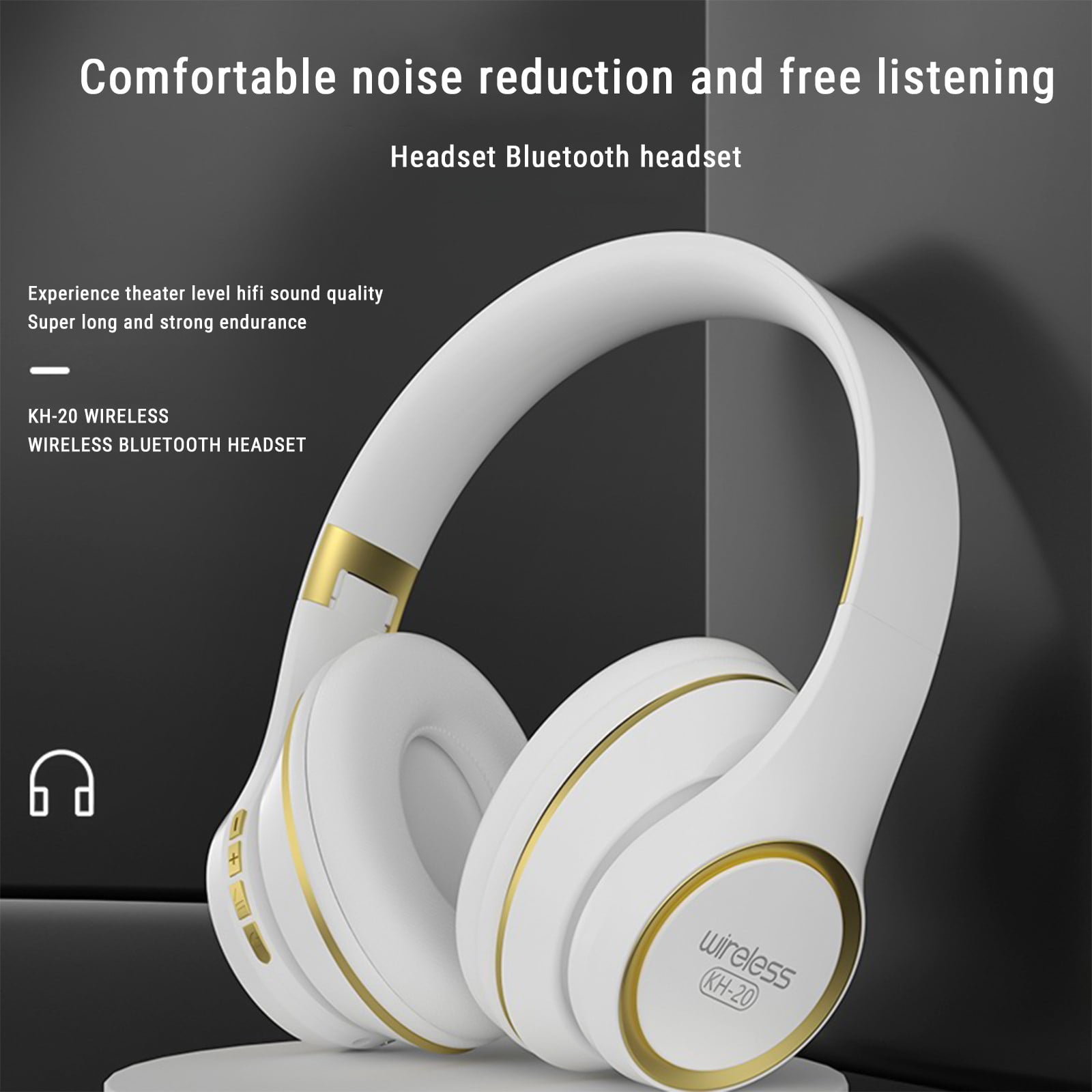 [Updated Bluetooth Headphones Over Ear, 65 Hours Playtime Wireless Headphones with Microphone,Foldable Lightweight Headset with Deep Bass,HiFi Stereo Sound for Travel Work Cellphone - White