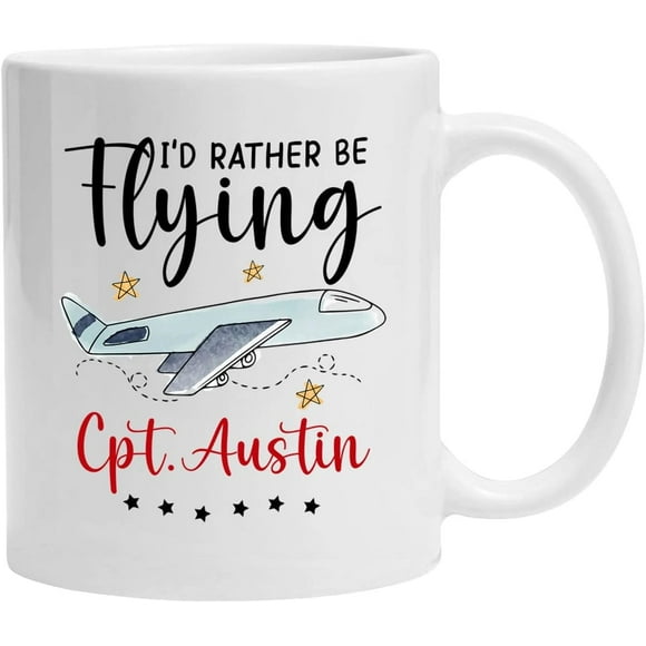 Customized Pilot Mug Gift For Pilot Flyer, Pilot I'd Rather Be Flying Mug, Funny Pilot Mug, Personalized Pilot Coffee Mug, Airplane Pilot Mug Gift, Future Pilot Mug Gift, Aviation Pilot Mug 11oz 15oz