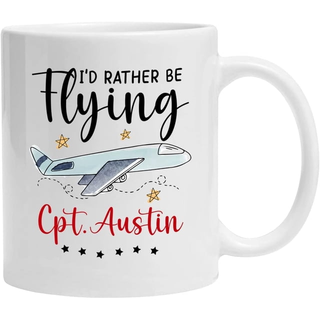 Customized Pilot Mug Gift For Pilot Flyer, Pilot I'd Rather Be Flying Mug, Funny Pilot Mug, Personalized Pilot Coffee Mug, Airplane Pilot Mug Gift, Future Pilot Mug Gift, Aviation Pilot Mug 11oz 15oz