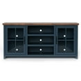 thumbnail image 3 of 67 Inch TV Stand, Console for TVs up to 80 inches, Wood Entertainment Center with Storage Cabinet, Industrial Farmhouse TV Console for Living Room and Bedroom, No Assembly Required, Blue, 3 of 9