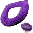 thumbnail image 2 of Funda de asiento de inodoro, cojín suave para asiento de inodoro, calentador de inodoro, lavable, universal, con cremallera, 2 of 5