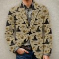 thumbnail image 2 of LTTVQM Halloween Daily Versatile Corduroy Blazer Jacket Men Notched Lapel Double Pocket Warm Soft Single Button Sport Suit Street Business Outerwear Khaki M, 2 of 6