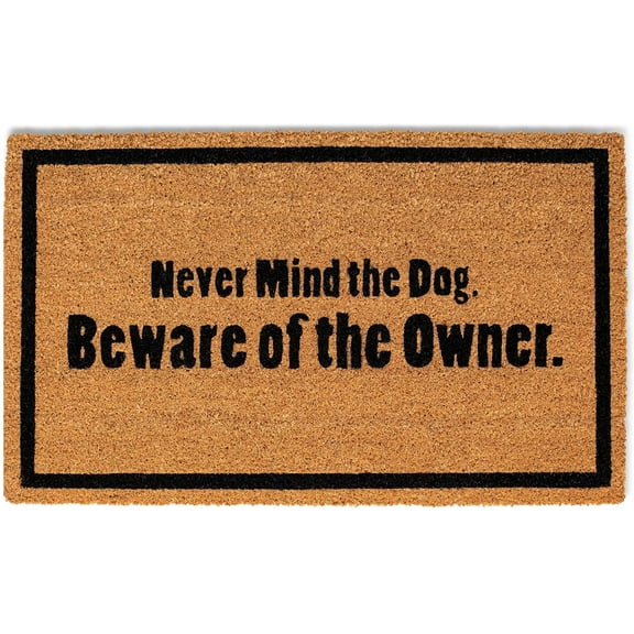 BirdRock Home Beware of Owner Coir Front Door & Entry Doormat - 18" x 30"