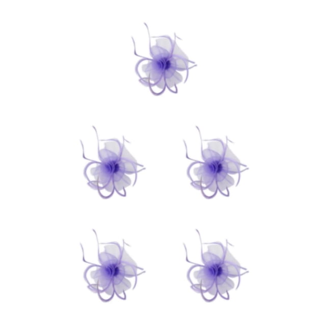 pitrice 1/2/3/5 Maille Fascinator Femmes Coiffure Prom Maquillage Nuptiale Scène Réglable Performance Photo Coiffe Fille Bande de Cheveux Violet Clair 5PCS