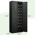 thumbnail image 5 of 5-Tier Metal Kitchen Pantry Storage Cabinets with 2 Doors and 4 Adjustable Shelves,71" Black Food Cupboard for Kitchen,Dining Room, 5 of 7