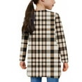 thumbnail image 4 of PWPSG Teen Girl Casual Cardigan Color Block Tunic Tops Lightweight Open Front Long Sleeve Top Fashion Daily Outfits with Pockets Brown 13 Years, 4 of 7
