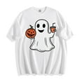 thumbnail image 2 of QunYou Halloween Shirt for Women 2025 Halloween Grpahic Tee Tshirt Fall Casual Shirts Women's Printed Short Sleeved T-shirt Top Fall Tee Fashion Gift, 2 of 7