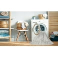 thumbnail image 2 of Ahgly Company Machine Washable Indoor Round Contemporary Dark White Beige Area Rugs, 3' Round, 2 of 7