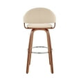 thumbnail image 2 of Daxton 26" Cream Faux Leather and Walnut Wood Bar Stool, 2 of 11