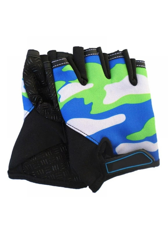 Half Finger Gloves Children Kids Anti Slip Breathable Moisture Wicking Girls Boys Outdoor Cycling Sportswear