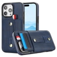 thumbnail image 6 of Luxury finger ring leather phone case for iPhone 16 plus loop strap card slots cover, 6 of 10